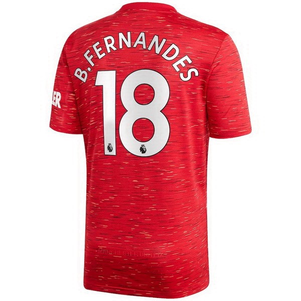 Camiseta Manchester United NO.18 B. Fernandes 1ª 2020-2021 Rojo